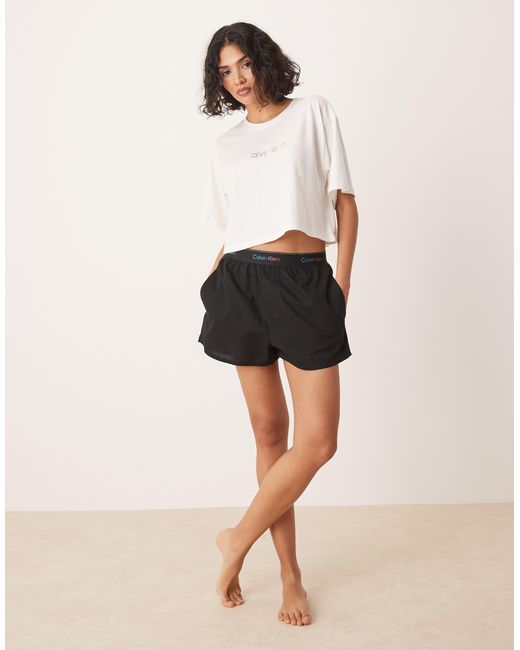 Calvin Klein White – pride – pyjama-boxershorts aus webstoff
