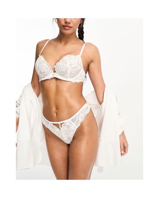 Ann Summers Bridal Icon Lace And Mesh Thong in Pink Lyst Australia