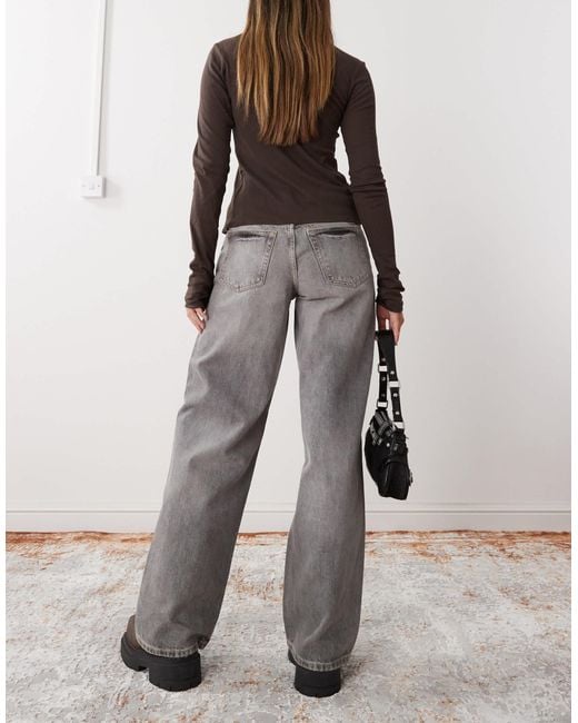 Ample - jean baggy à taille basse - délavé Weekday en coloris Gray