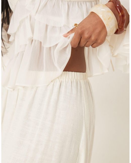 ASOS Natural Linen Blend A-line Maxi Skirt
