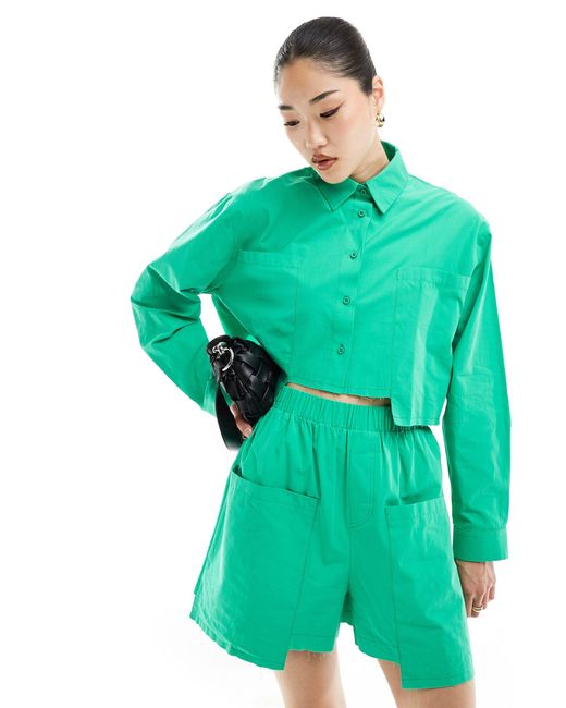Camisa con bolsillos caídos ASOS de color Green