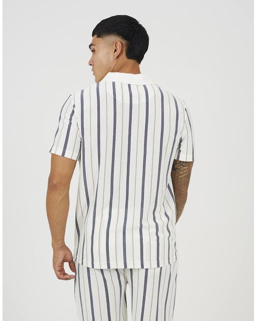 Brave Soul White Polo Shirt With Quarter Zip for men