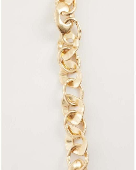 ASOS Metallic Necklace With Chunky Molten Chain Links
