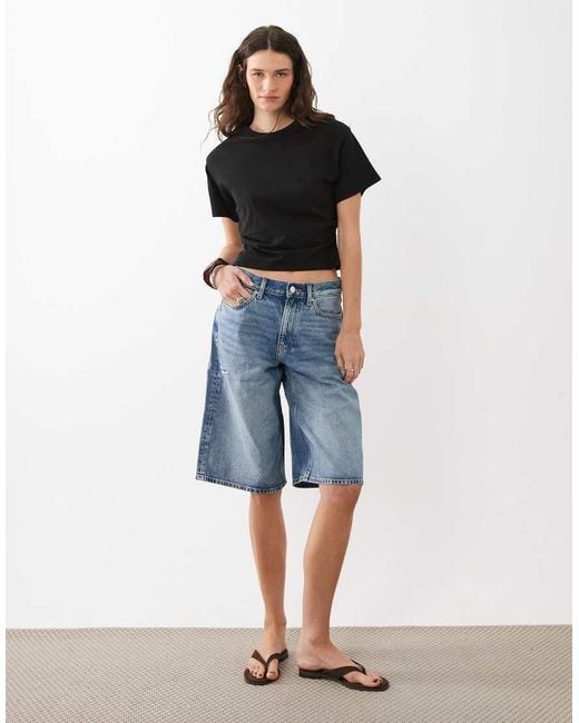 Brave Soul Black Short Sleeve Corset Waist T-Shirt