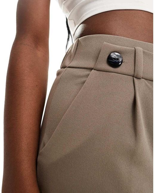 Jdy Natural High Waisted Crop Wide Fit Tailored Trousers
