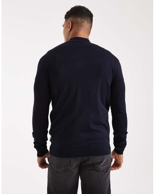 Only & Sons Black 1/4 Zip Jumper for men