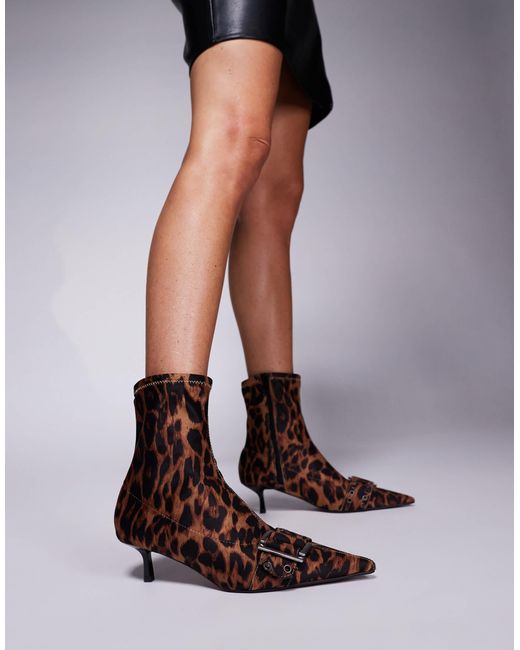 River Island Blue Kitten Heel Boot