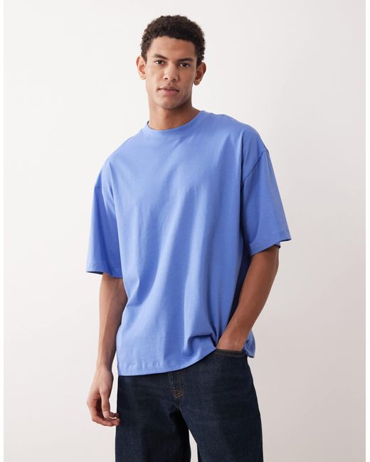 ASOS – basic-t-shirt in Blue für Herren