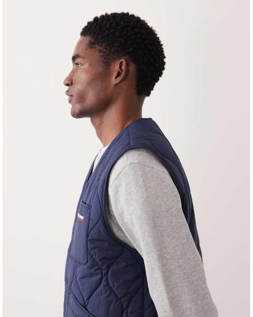Polo Ralph Lauren Blue Logo Icon Insulated Zip Up Gilet for men