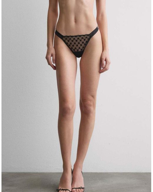 Intimissimi Black The Love Club Thong With Side Straps