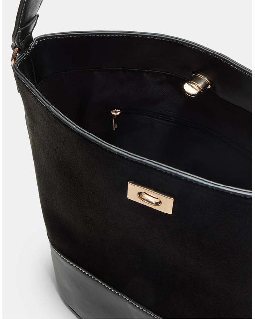 Stradivarius Bucket Tas Met Contrast in het Black