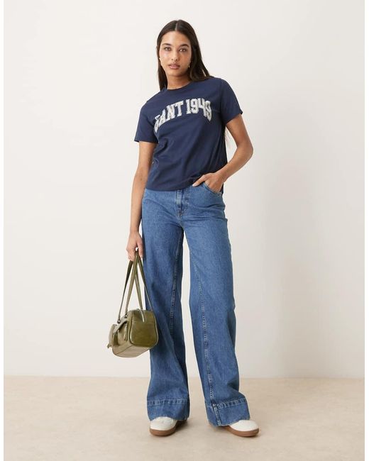 Gant Blue Graphic Collegiate T-shirt