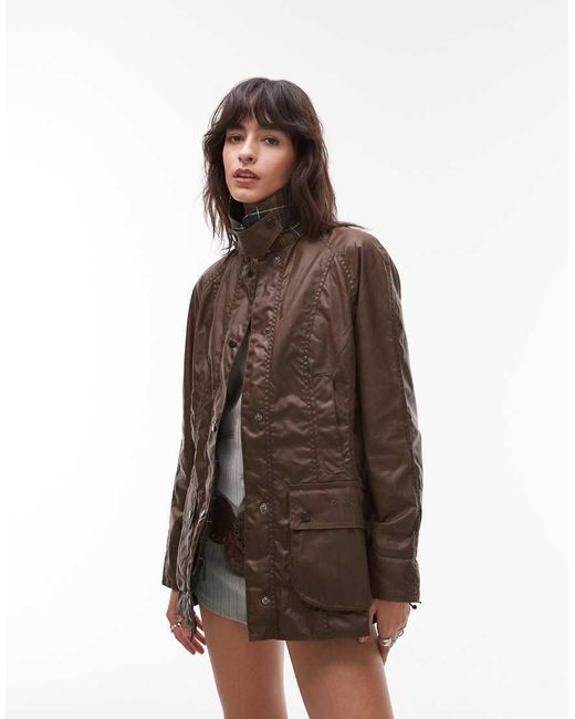 Barbour Natural Beadnell Waxed Jacket