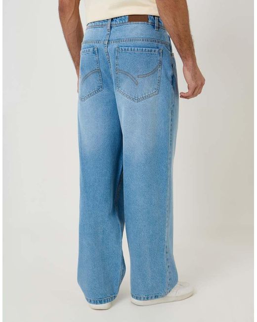 Threadbare Blue Baggy Fit Jeans for men