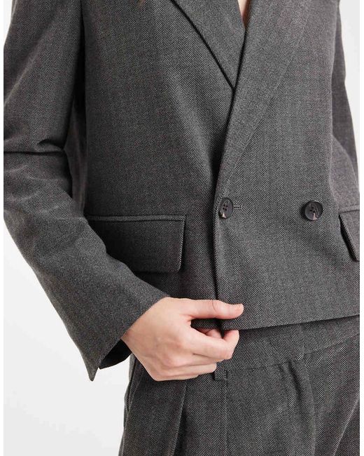 Vero Moda Gray Cropped Oversized Tailored Blazer Co-ord