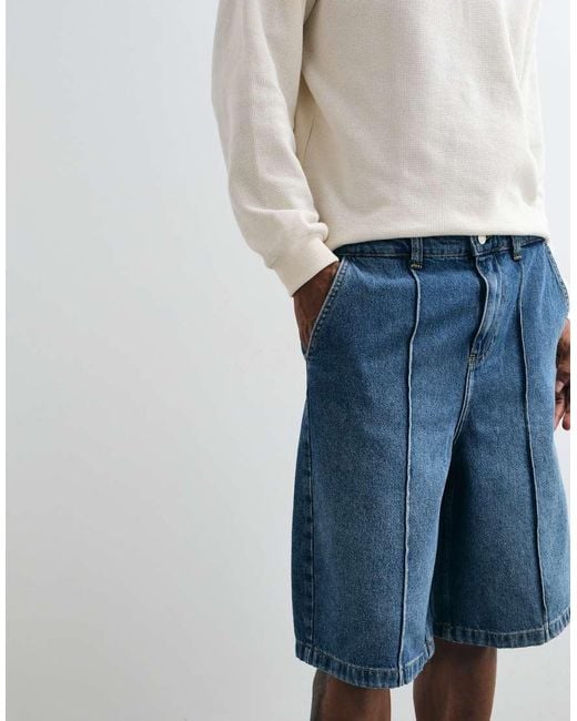 ASOS White Loose Longer Length Jorts for men