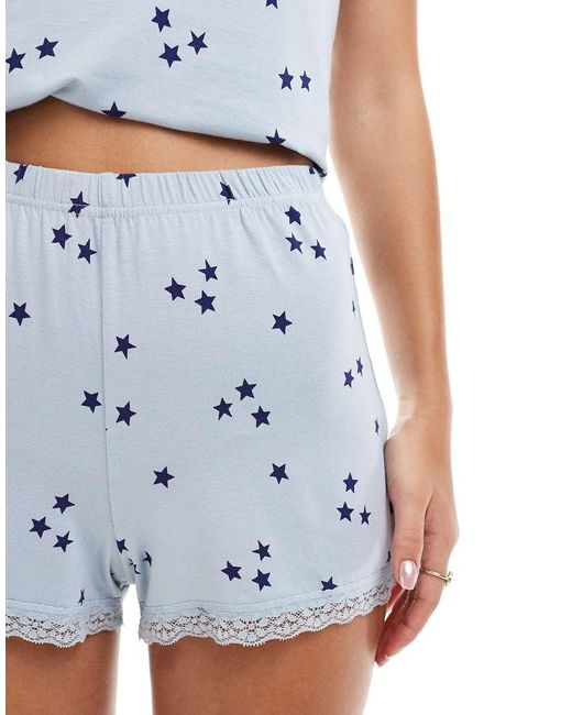 ASOS Blue Mix & Match Super Soft Star Print Pyjama Short