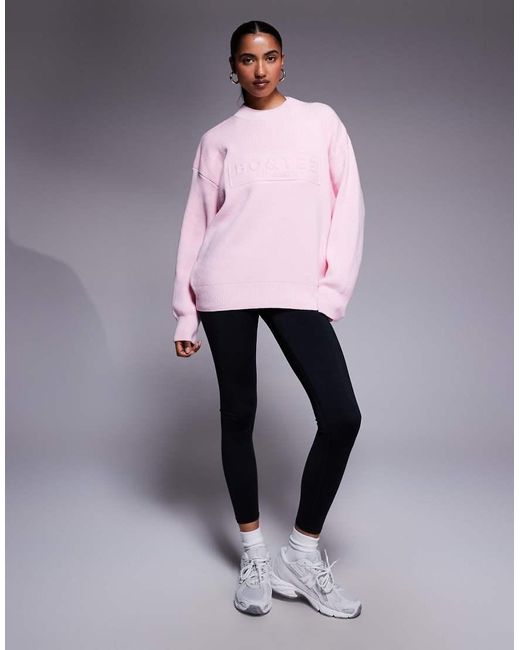 BO+TEE Pink Bo+tee Ribbed Knit Oversized Jumper