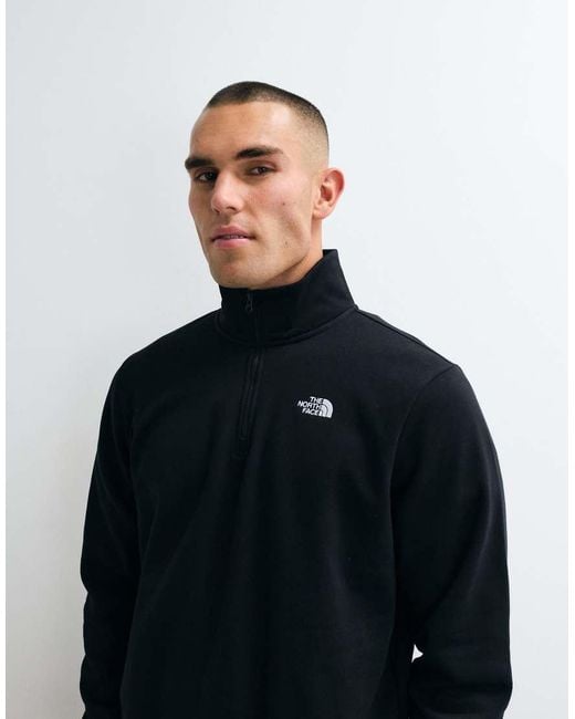 The North Face Black Essential Simple Dome Relaxed 1/4 Zip Sweatshirt for men