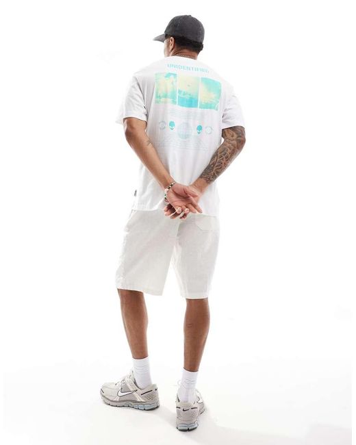 Camiseta Blanca Extragrande Con Estampado "Unidentified" En La Espalda De -Blanco Only & Sons de hombre de color White