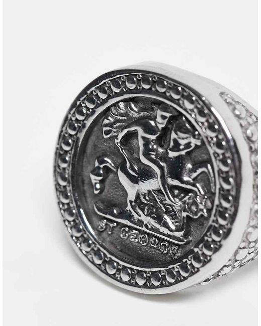 Reclaimed Vintage White Unisex Stainless Steel Waterproof Signet Ring