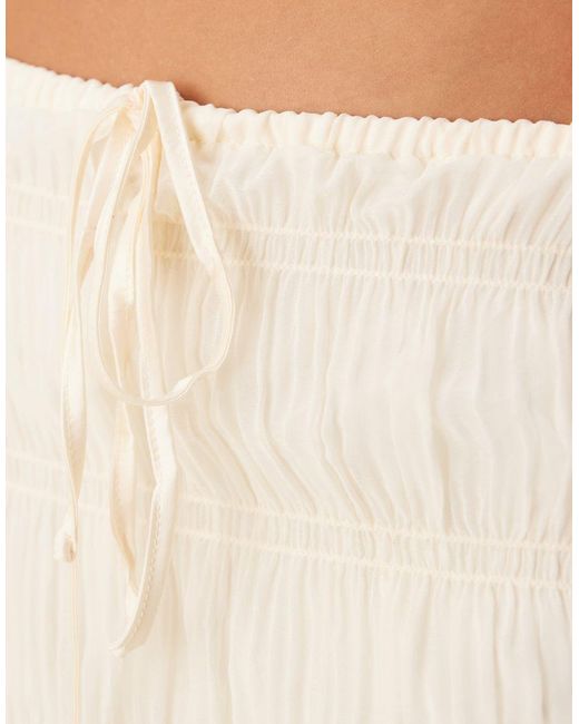 SNDY'S Natural Shirred Tie Waist Low Rise Mini Skirt Co-ord