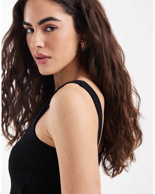 New Look Black Premium Square Neck Vest Top