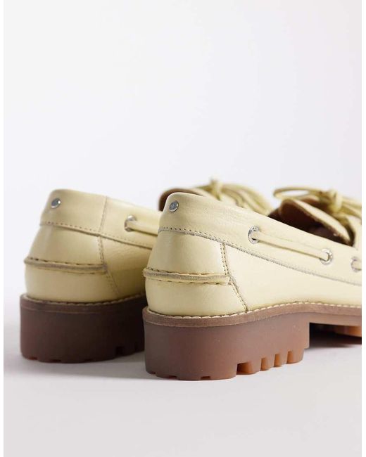 Bronx White Sie-nna Chunky Lace Up Boat Shoes