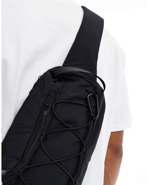ASOS White Backpack With Drawstring Detail for men