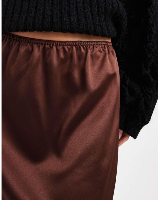 ASOS Black Lace Trim Satin Mini Skirt