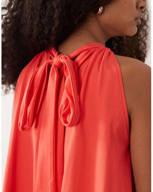 ASOS Red Tie Back Detail Mini Dress