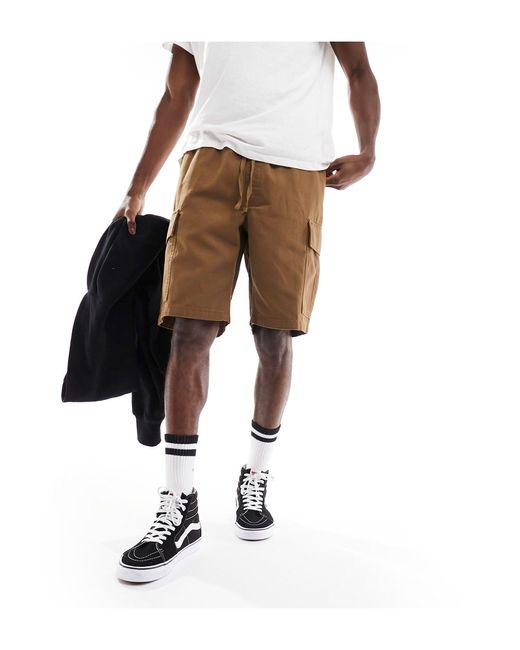 Vans White Loose Cargo Shorts With Pockets for men