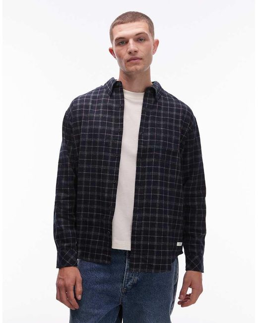 Element Blue Button Down Regular Fit Flannel Checked Shirt for men
