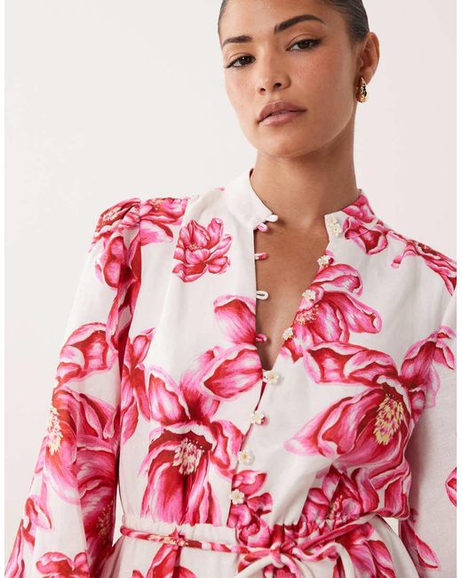 Forever New Pink Fluted Mini Dress