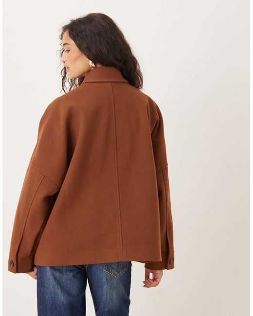 ASOS Brown Slouchy Formal Harrington Jacket