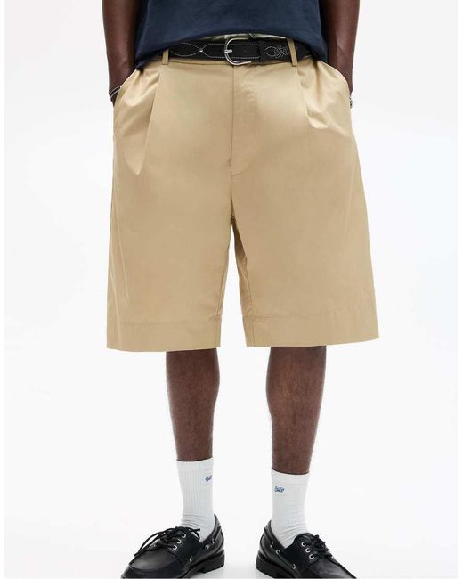 Bermuda Eleganti Con Pince di Pull&Bear in Natural da Uomo