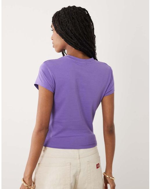ASOS Purple Baby Tee With Whatever Puff Graphic