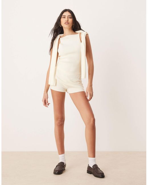 Caraco d'ensemble en maille compacte - babeurre ASOS en coloris Natural