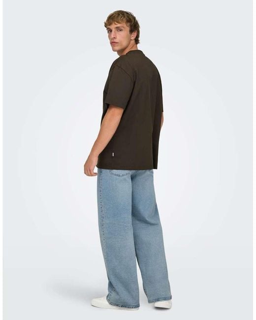 Only & Sons Blue Wide-Fit Jeans for men