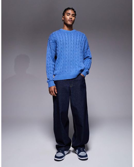 ASOS – oversize-strickpullover in Blue für Herren