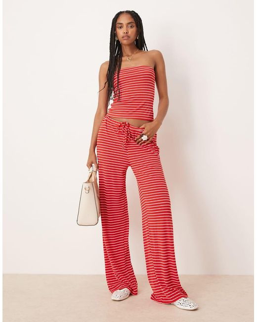 ASOS Red Longline Bandeau Co-ord
