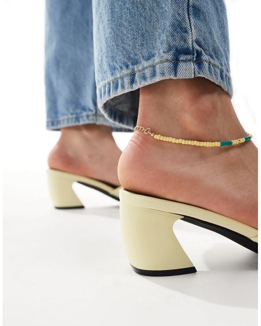Raid Blue Saanvi Block Heeled Mules