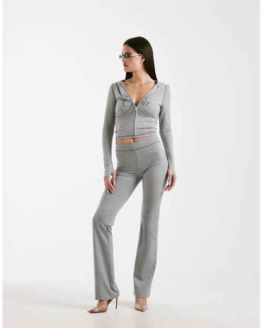 I.AM.GIA Gray Blare Logo Contrast Stitch Zip Through Hoodie