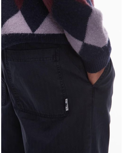 DOUBLE A by WOOD WOOD Blue Lax Straight Leg Trousers for men
