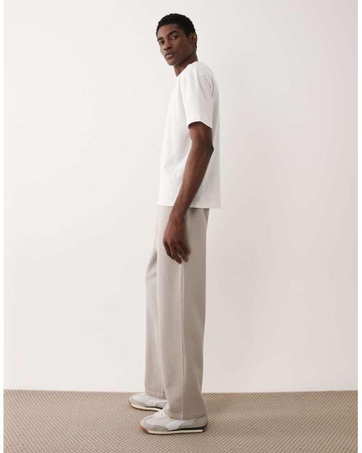 ASOS Natural Essentials Wide Leg Trackies for men