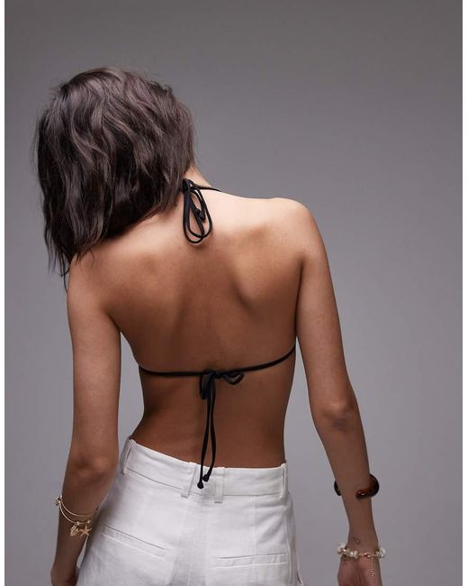 WeWoreWhat Black Shell Print Triangle Bikini Top