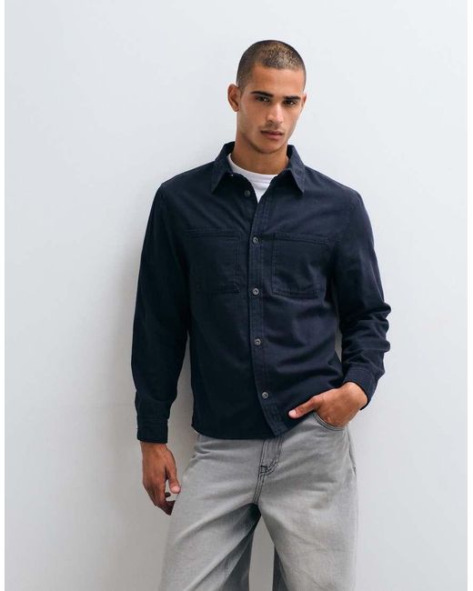 Mango Blue Overshirt for men