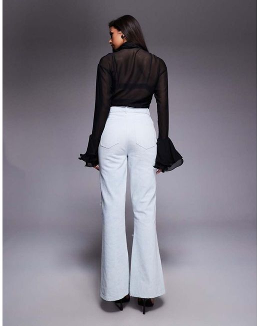 ASOS Blue Denim Pearl Embellished Cornellli Jeans With Organza Flowers