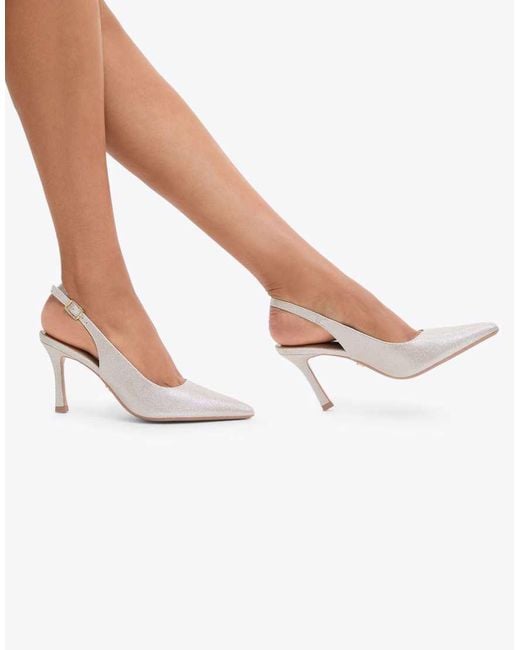 Carvela Kurt Geiger White Corletta Sling Court Heeled Shoes