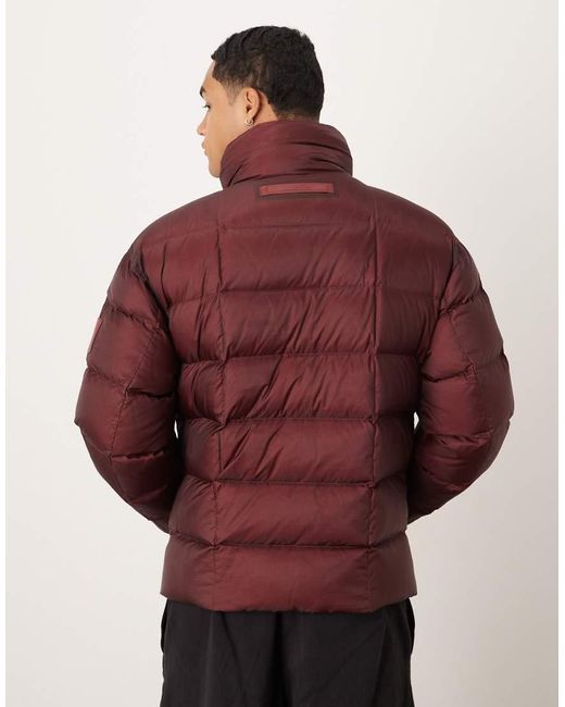 Calvin Klein Red Ripstop Quilted Two-tone Puffer Jacket for men